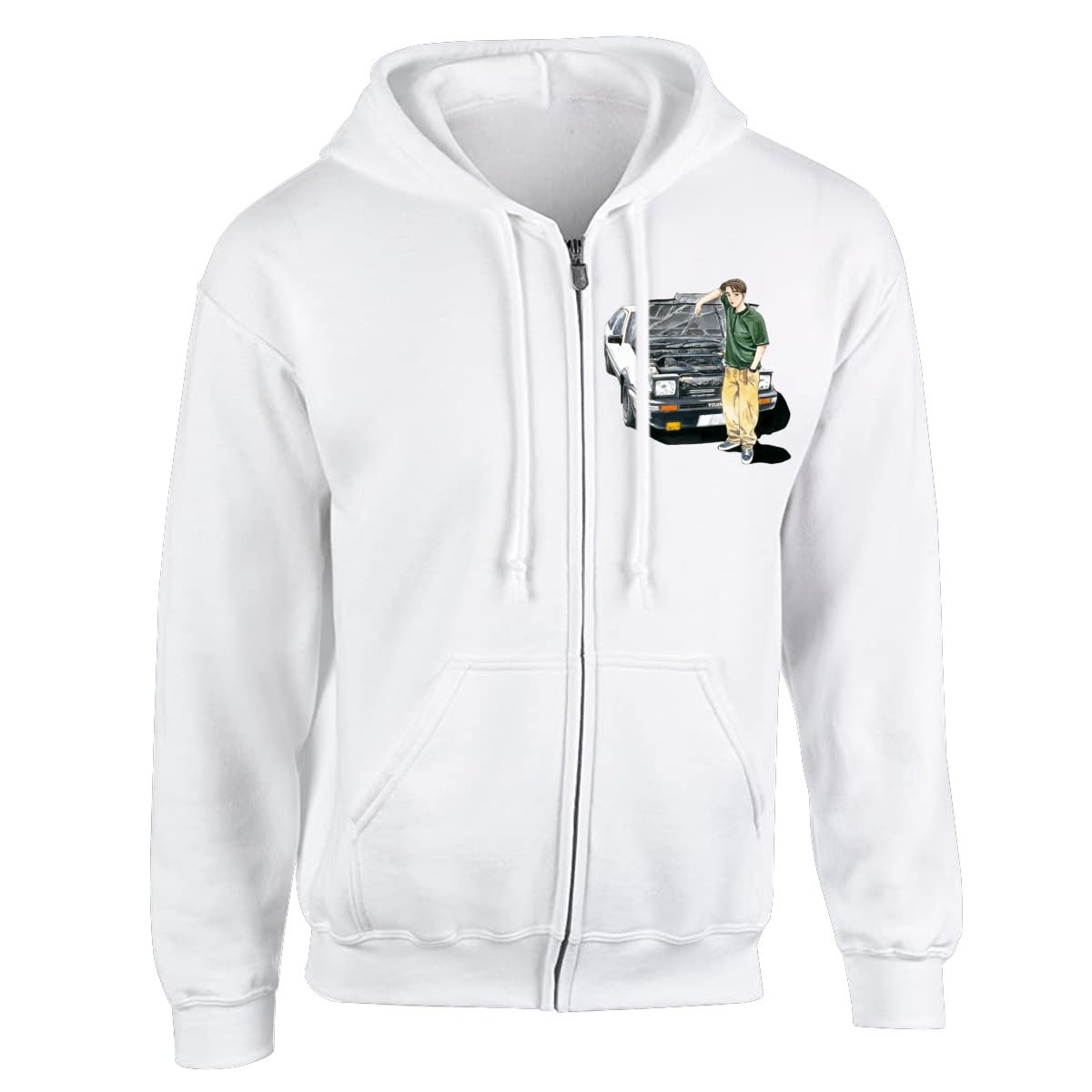 LL　頭文字D　白　ジップ パーカ　藤原 拓海　タクミ、他　M　パーカー LL 頭文字D 白 ジップ パーカ 藤原 拓海 タクミ、他 M パーカー